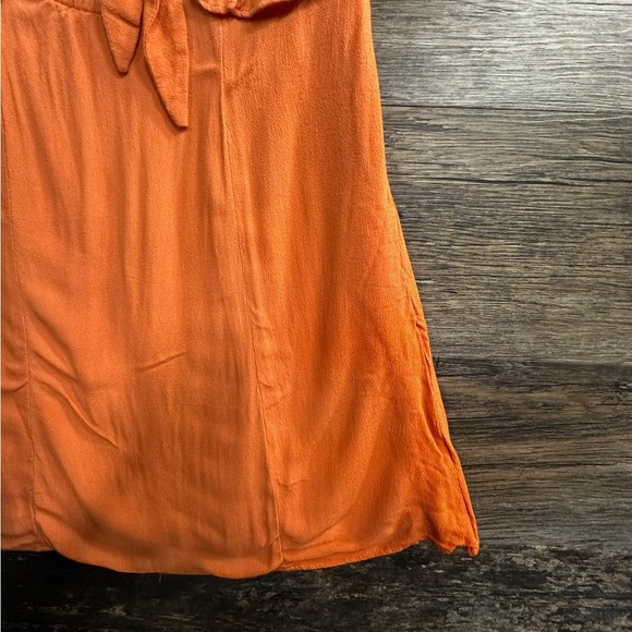 Lulu's Orange Plunge Neck Flutter Sleeve Mini Dress - Picture 5 of 12